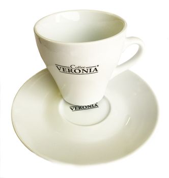 Cappuccino šálka s podšálkou s logom Veronia
